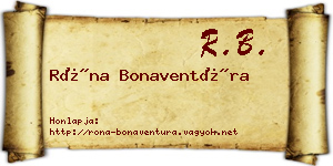 Róna Bonaventúra névjegykártya
